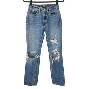 BDG Bootcut High-Rise Distressed Busted Knee Medium Wash Blue Jeans 24